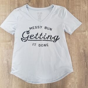 Gold Rush Messy Bun Getting It Done Short Sleeve Casual T-Shirt Womens Medium
